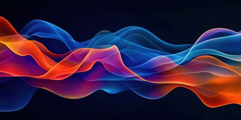 Colorful wave with red, blue, and orange colors