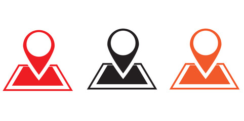 Set of map pin location icons. Modern map markers .Vector illustration on a white background.