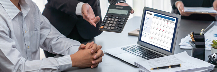 Calendar on computer software application for brisk schedule planning for personal organizer and...