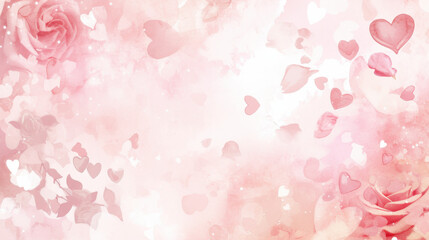 Valentine's Day background wallpaper featuring hearts, flowers, chocolates, and gifts in a romantic and festive design
