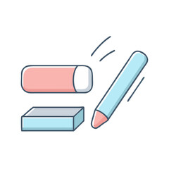 chalk and eraser vector icon, chalk and eraser vector illustration - simple illustration of chalk and eraser, perfect for logos and iconschalk and eraser 