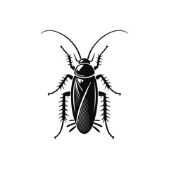 Black Vector Illustration of a Cockroach Silhouette