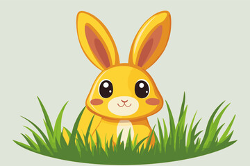 Bunney cartoon vector icon illustration Flat style.