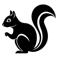 Simple Squirrel Silhouette Vector Design.