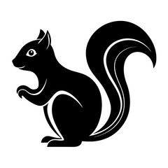 Simple Squirrel Silhouette Vector Design.