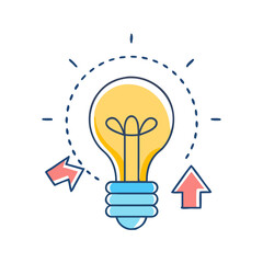 light bulb for ideas vector icon, light bulb for ideas vector illustration - simple illustration of light bulb for ideas, perfect for logos and iconslight bulb for ideas 