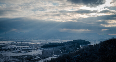 time clouds over the mountains