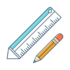 pencil and ruler vector icon, pencil and ruler vector illustration - simple illustration of pencil and ruler, perfect for logos and iconspencil and ruler 