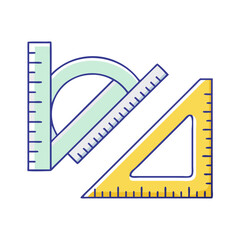 ruler and protractor vector icon, ruler and protractor vector illustration - simple illustration of ruler and protractor, perfect for logos and iconsruler and protractor 