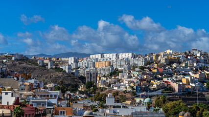 Obraz premium Colorful houses in the city of Las Palmas de Gran Canaria. Canary Islands. Spain.