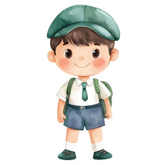 Watercolor happy boy , Watercolor illustration