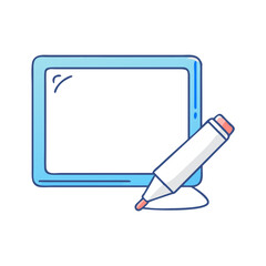 whiteboard with marker vector icon, whiteboard with marker vector illustration - simple illustration of whiteboard with marker, perfect for logos and iconswhiteboard with marker 