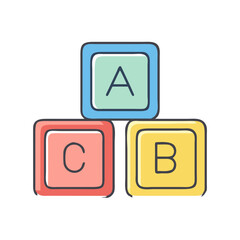 alphabet blocks vector icon, alphabet blocks vector illustration - simple illustration of alphabet blocks, perfect for logos and iconsalphabet blocks 