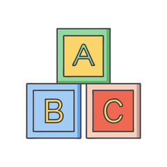 alphabet blocks vector icon, alphabet blocks vector illustration - simple illustration of alphabet blocks, perfect for logos and iconsalphabet blocks 
