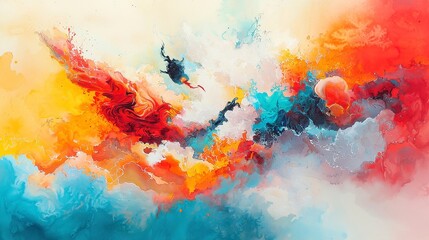 Global Influence, an abstract watercolor painting celebrating the worldwide impact of Black figures, showcasing vibrant colors and dynamic forms that inspire unity and recognition.