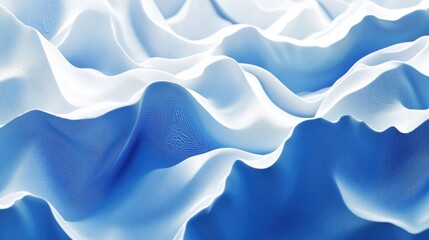 Obraz premium Abstract illustration featuring layered waves in varying shades of blue, creating a serene oceanic effect.
