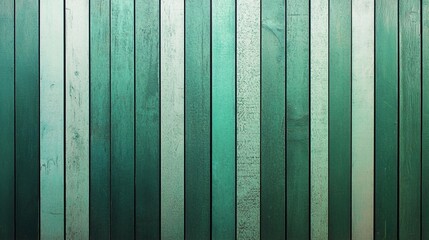 Vertical wooden planks arranged in a gradient of green tones create a serene and natural backdrop