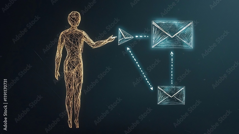 Poster conceptual wireframe depicting the concept of intercontinental interaction and information sharing t