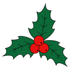 Christmas Holly Berries Illustration