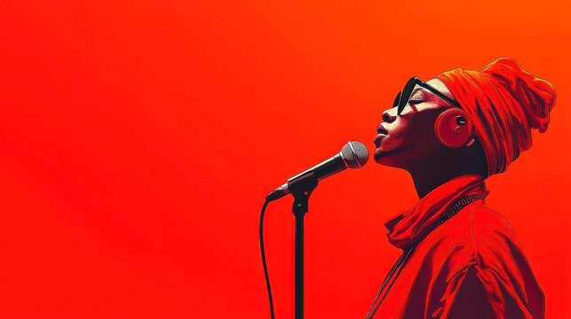 Celebration of Black Poets, a vibrant showcase of powerful verses from historical and contemporary voices, designed with minimalist vector line art, engaging and expressive.