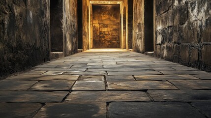 Obraz premium Dark empty ancient street composition background 