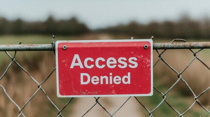 Public park with "Access Denied" signs, restriction in public spaces, governance, prohibition of open areas, nature vs law concept