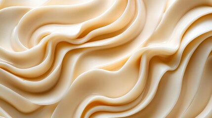 Creamy Swirls of  Buttery White Frosting or Cream Texture Background