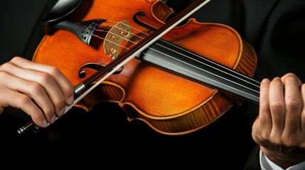 Fototapeta premium Musician playing a classic wooden violin
