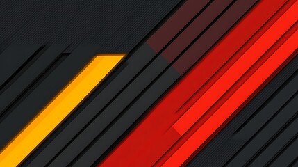 Obraz premium Abstract Diagonal Stripes Red Yellow Black Design