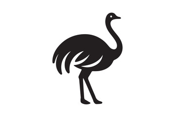 Minimal ostrich bird vector silhouette 
