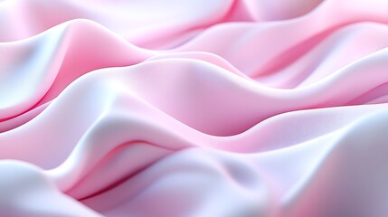 Fototapeta premium Abstract Pink Fabric Draped Softly Undulating Waves