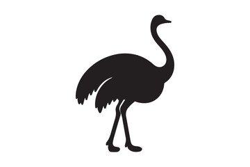 Minimal ostrich bird vector silhouette 