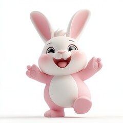Obraz premium Cute and playful cartoon bunny character.