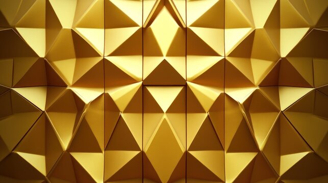 Golden Geometric Triangles Wall Abstract Background Texture