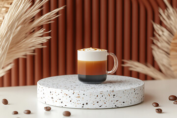 Stunning Layered Coffee Art in a Glass Mug