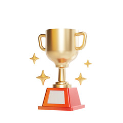 3d icon gold trophy cup