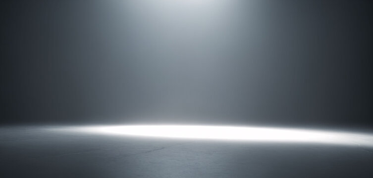 Panoramic abstract gray background for product presentation