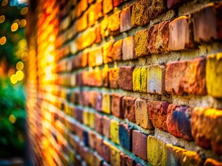 Weathered Brick Wall Texture: Close-Up Detail of Aged Brickwork with Copy Space