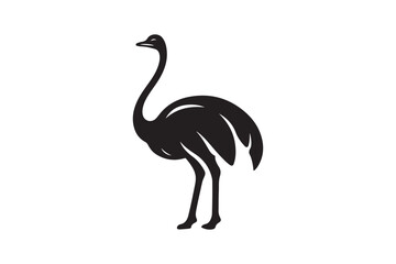 Minimal ostrich bird vector silhouette 