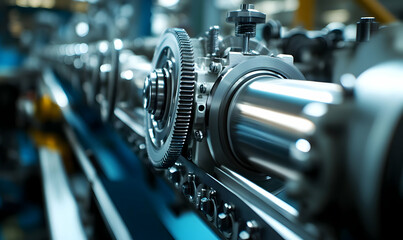 Fototapeta premium Intricate Close-Up of a Precision Engine Component Showcasing Mechanical Engineering in Action