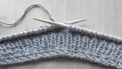 Strickzeug mit echter wolle und Holzstricknadeln