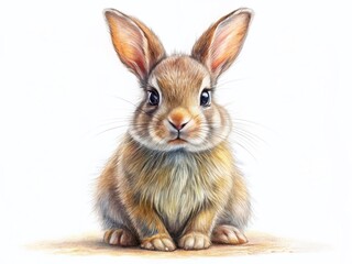 Obraz premium Whimsical Bunny Rabbit Pencil Sketch: Innocent & Curious