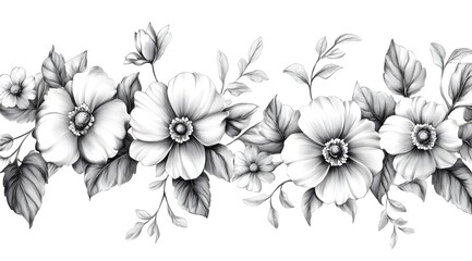 white flowers on black