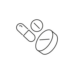 Pills icon vector. antibiotic illustration sign. medicines symbol. drug logo. medicine mark.