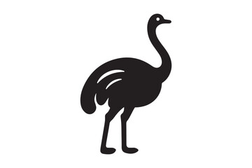 Minimal ostrich bird vector silhouette 