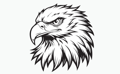 Eagle head mascot isolated on white background 