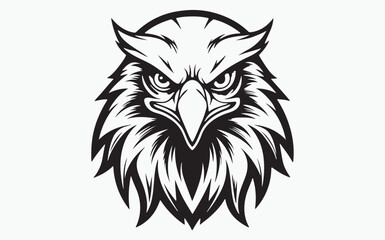 Eagle head mascot isolated on white background 