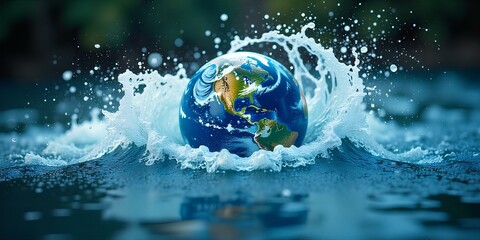 Earth Erupting from Water