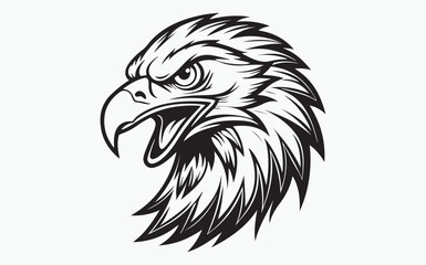 Eagle head mascot isolated on white background 