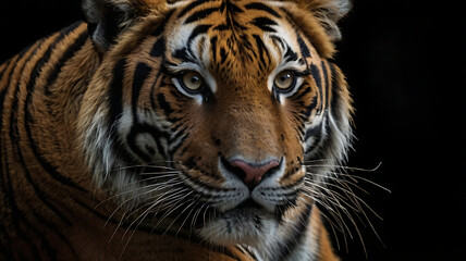 Fototapeta premium Tiger with a black background 